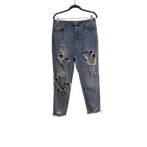 Wild Fable Women's 12  Jeans Distressed Faded Denim Jeans Y2K Hippie Fairy Grung